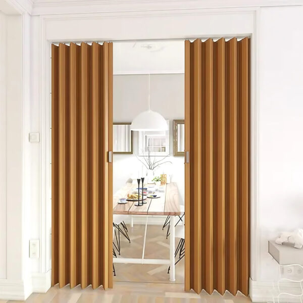 Puerta plegable de PVC color maple Playcon